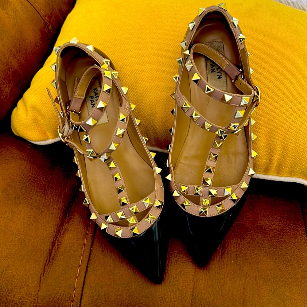 Valentino Inspired Black Patent Shoes